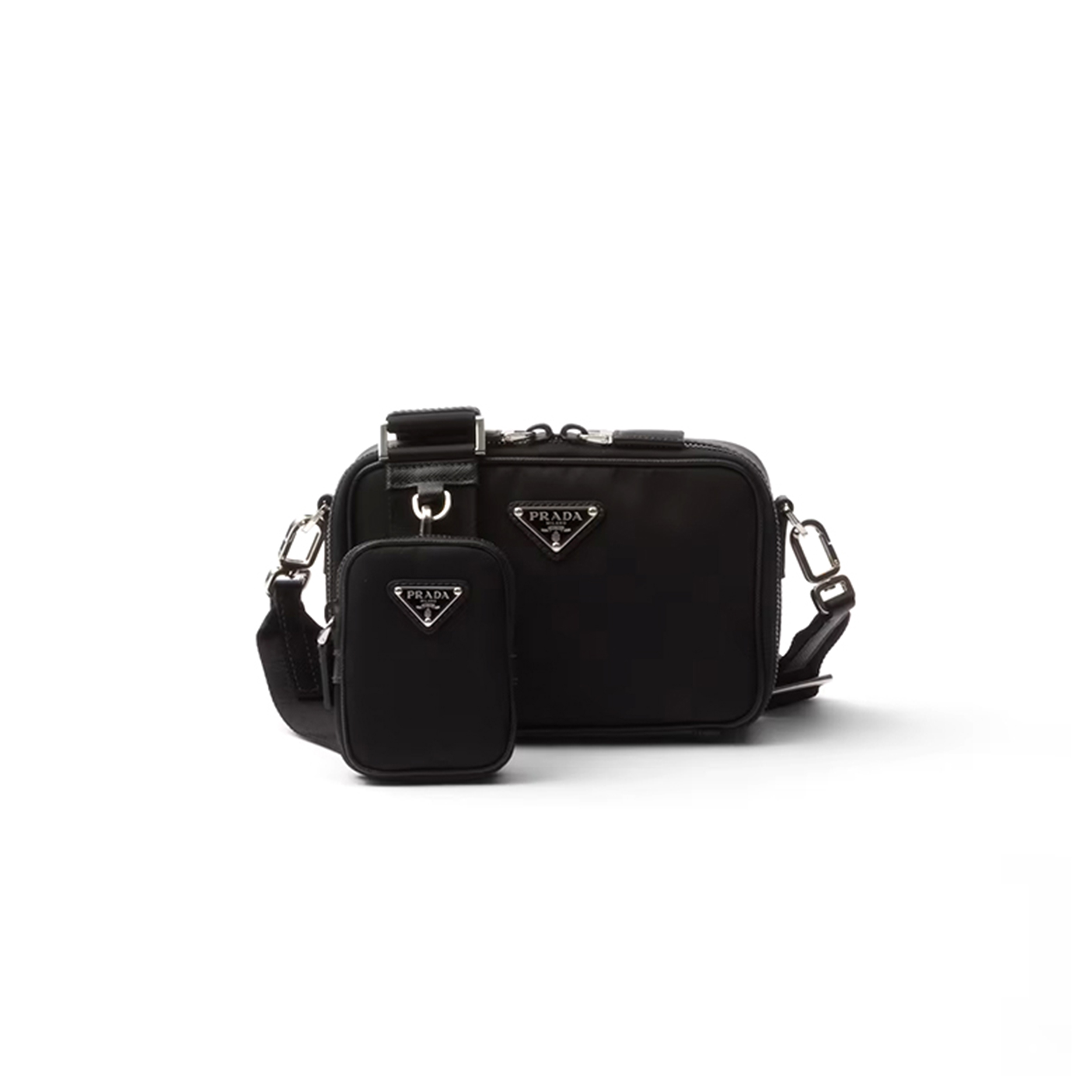 Pra*a brique re-nylon and saffiano leather bag 2vh070 (19*12.5*5.5cm)